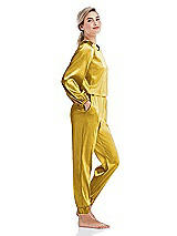 Side View Thumbnail - Marigold Satin Joggers with Pockets - Mica