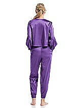 Rear View Thumbnail - Pansy Satin Joggers with Pockets - Mica