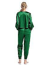 Rear View Thumbnail - Shamrock Satin Joggers with Pockets - Mica