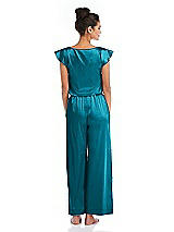 Rear View Thumbnail - Oasis Satin Ankle Wide-Leg Lounge Pants - Vic