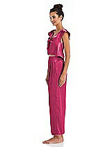 Side View Thumbnail - Shocking Satin Ankle Wide-Leg Lounge Pants - Vic