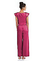 Rear View Thumbnail - Shocking Satin Ankle Wide-Leg Lounge Pants - Vic