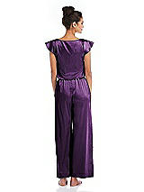 Rear View Thumbnail - African Violet Satin Ankle Wide-Leg Lounge Pants - Vic