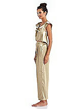 Side View Thumbnail - Banana Satin Ankle Wide-Leg Lounge Pants - Vic