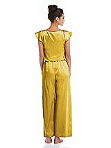 Rear View Thumbnail - Marigold Satin Ankle Wide-Leg Lounge Pants - Vic