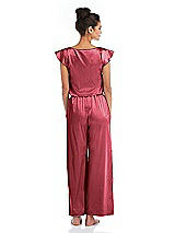 Rear View Thumbnail - Nectar Satin Ankle Wide-Leg Lounge Pants - Vic