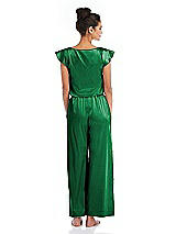 Rear View Thumbnail - Shamrock Satin Ankle Wide-Leg Lounge Pants - Vic