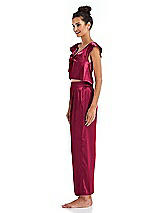 Side View Thumbnail - Valentine Satin Ankle Wide-Leg Lounge Pants - Vic