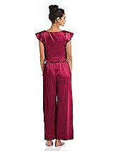 Rear View Thumbnail - Valentine Satin Ankle Wide-Leg Lounge Pants - Vic