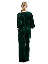 Rear View Thumbnail - Evergreen Velvet Lounge Pants with Pockets - Cleo