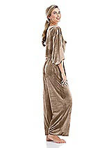 Side View Thumbnail - Topaz Velvet Ankle Wide-Leg Lounge Pants - Billie