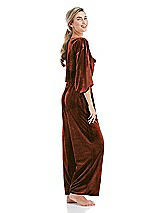 Side View Thumbnail - Auburn Moon Velvet Ankle Wide-Leg Lounge Pants - Billie