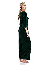 Side View Thumbnail - Evergreen Velvet Ankle Wide-Leg Lounge Pants - Billie