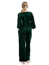 Rear View Thumbnail - Evergreen Velvet Ankle Wide-Leg Lounge Pants - Billie