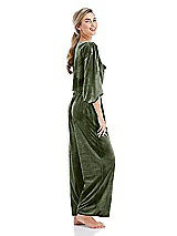 Side View Thumbnail - Sage Velvet Ankle Wide-Leg Lounge Pants - Billie