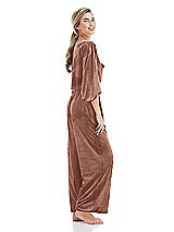 Side View Thumbnail - Tawny Rose Velvet Ankle Wide-Leg Lounge Pants - Billie