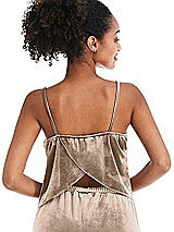 Rear View Thumbnail - Topaz Split Back Slim Strap Velvet Cami - Sari