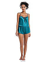 Alt View 1 Thumbnail - Oasis Drawstring Neck Satin Cami with Bow Detail - Nyla