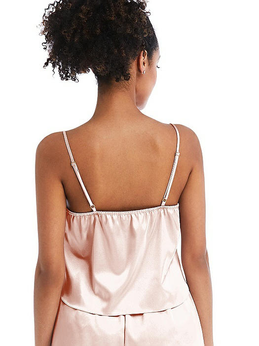 Drawstring Neck Satin Cami With Bow Detail Nyla In Blush The Dessy Group