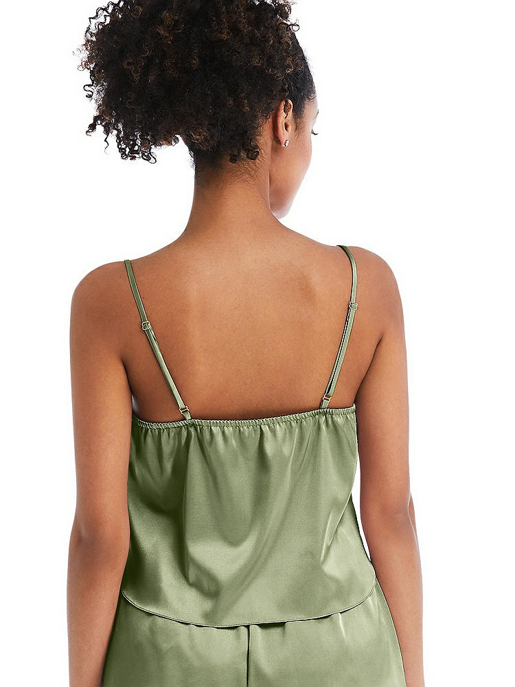 Back View - Kiwi Drawstring Neck Satin Cami with Bow Detail - Nyla