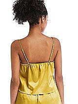 Rear View Thumbnail - Marigold Drawstring Neck Satin Cami with Bow Detail - Nyla