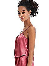 Side View Thumbnail - Nectar Drawstring Neck Satin Cami with Bow Detail - Nyla