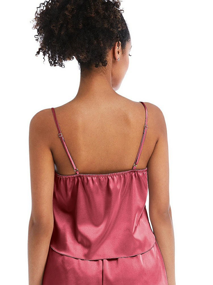 Back View - Nectar Drawstring Neck Satin Cami with Bow Detail - Nyla