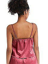 Rear View Thumbnail - Nectar Drawstring Neck Satin Cami with Bow Detail - Nyla