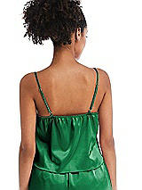 Rear View Thumbnail - Shamrock Drawstring Neck Satin Cami with Bow Detail - Nyla