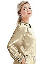 Side View Thumbnail - Banana Satin Pullover Puff Sleeve Top - Parker