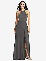 Front View Thumbnail - Caviar Gray Bella Bridesmaids Dress BB129