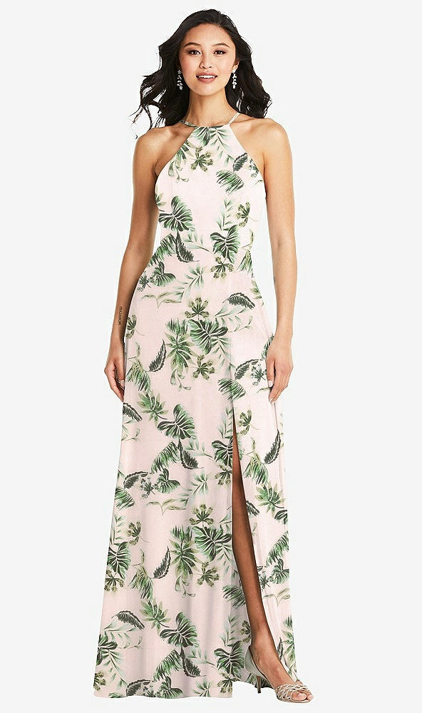 Front View - Palm Beach Print Bella Bridesmaids Dress BB129