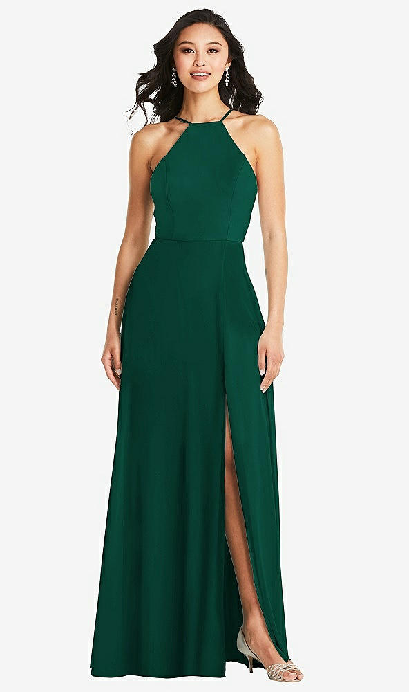 Front View - Hunter Green Bella Bridesmaids Dress BB129