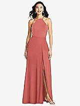 Front View Thumbnail - Coral Pink Bella Bridesmaids Dress BB129