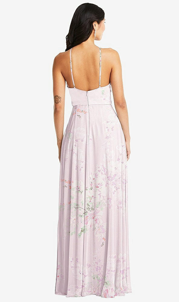 Back View - Watercolor Print Bella Bridesmaids Dress BB129