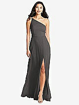 Front View Thumbnail - Caviar Gray Bella Bridesmaids Dress BB130