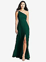 Front View Thumbnail - Hunter Green Bella Bridesmaids Dress BB130