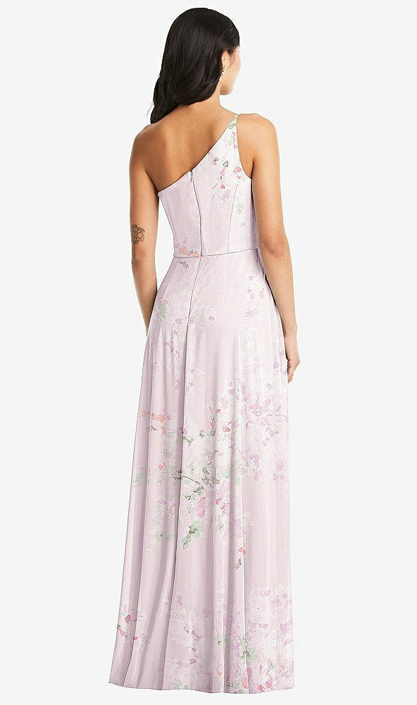 Back View - Watercolor Print Bella Bridesmaids Dress BB130