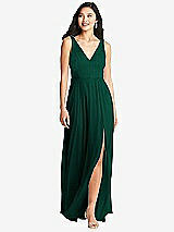 Front View Thumbnail - Hunter Green Bella Bridesmaids Dress BB131