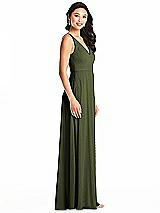 Side View Thumbnail - Olive Green Bella Bridesmaids Dress BB131