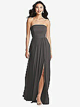 Front View Thumbnail - Caviar Gray Bella Bridesmaids Dress BB132