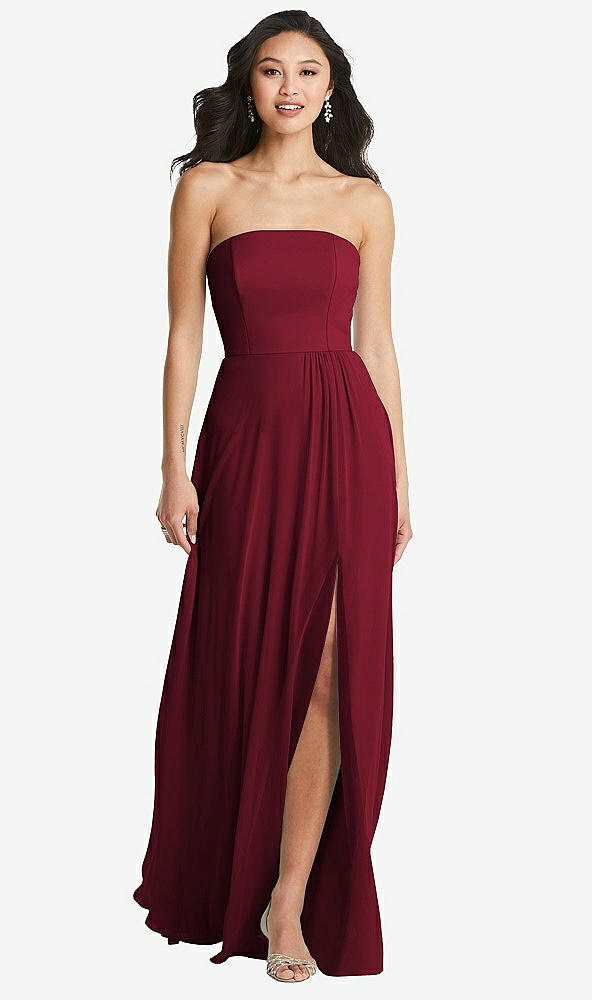 Front View - Burgundy Bella Bridesmaids Dress BB132