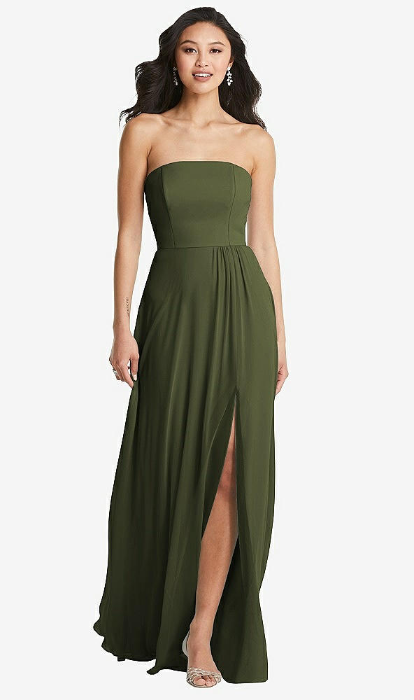 Front View - Olive Green Bella Bridesmaids Dress BB132