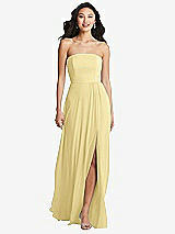 Front View Thumbnail - Pale Yellow Bella Bridesmaids Dress BB132