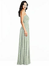 Side View Thumbnail - Vintage Primrose Sage Bella Bridesmaids Dress BB132