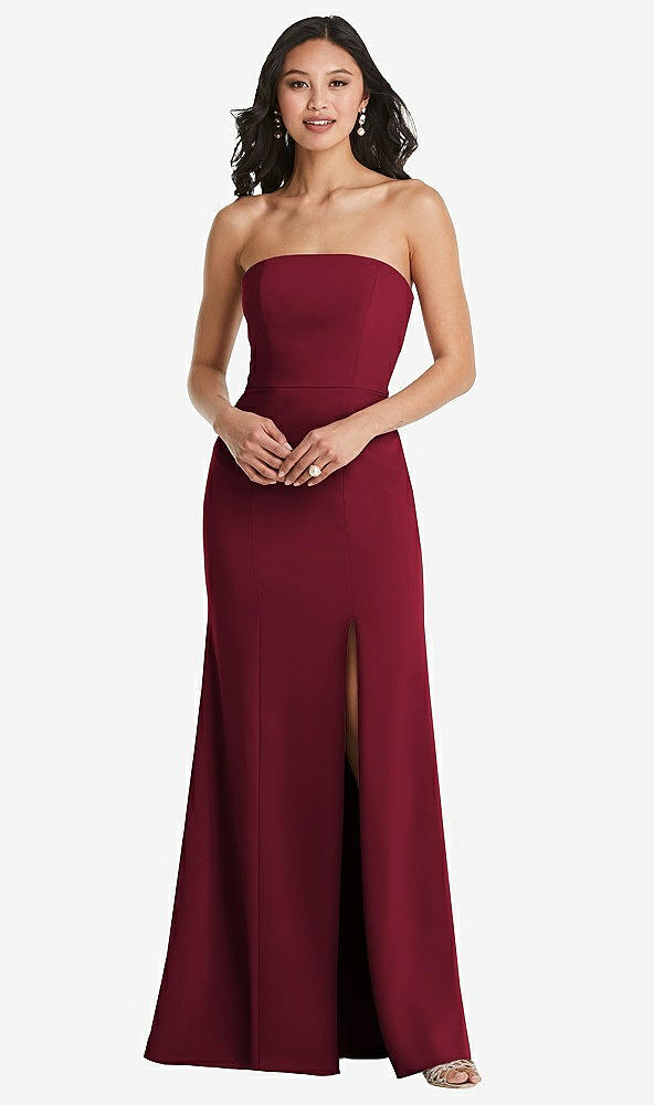 Front View - Burgundy Bella Bridesmaids Dress BB134