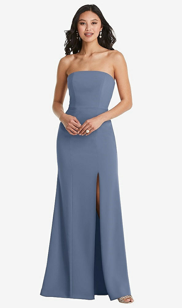 Front View - Larkspur Blue Bella Bridesmaids Dress BB134