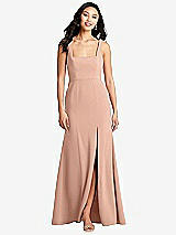 Front View Thumbnail - Pale Peach Bella Bridesmaids Dress BB136