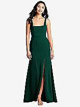 Front View Thumbnail - Hunter Green Bella Bridesmaids Dress BB136