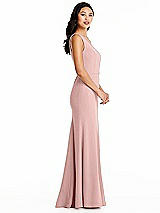 Side View Thumbnail - Rose - PANTONE Rose Quartz Bella Bridesmaids Dress BB138